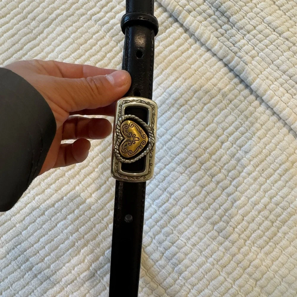 1990s Brighton black leather belt - Picture 2 of 12